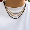 IngeSight.Z – collier ras du cou minimaliste en métal multicolore, chaîne à maillons cubains pour femmes et hommes, Punk, cadeau de fête court