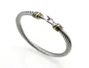 Allanales (10pcs) Fashion Titanium Acero inoxidable Hombres Pulseras de oro Cable de oro Cable brazaletes SD7V6394896