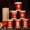 Vinglas 50pCSPACK Wedding Party Kraft Paper Cup Chinese Thicked Disposable Bankett Dricksvatten TEA CUPS Kök Barredskap 231211