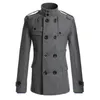 Men's Trench Coats Winter Warm Double Breasted Stand Collar Jackets Overcoat Outwear Windbreaker Tops
