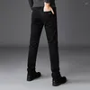 Мужские джинсы 2023, черные эластичные узкие деловые повседневные мужские джинсовые узкие брюки, классический стиль, брендовые брюки, мужская одежда