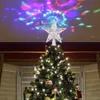 Kerstboom Toplicht Stervorm Verstelbare LED Sneeuwstorm Sneeuwpop Streep RGB Projectorverlichting Kerstdecoratie EU PLUG 2010240S