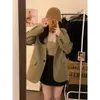 Abiti da donna 2023 Giacca stile coreano Moda Allentata Design semplice Senso Tutto-fiammifero Solido Casual Office Lady Blazer Top