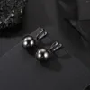 Boucles d'oreilles Seanlov mode or/argent couleur noir coloré boule Design goutte pour femmes bijoux rond pendant