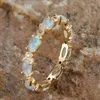 Cluster Rings Vintage Opal for Women Girls Statement Finger Accessories Gift Fashion Jewel JZ637