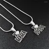 Pendant Necklaces I Love Dad Mom MAMA PAPA Chain Necklace For Women Men Stainless Steel Heart Family Christmas Gift Jewelry Collier