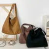 Avondtassen Dames Werk Tote Bag Grote Capaciteit Schoudertas Mode Tweed Stof Casual Handtas Voor Dagelijks Kantoorgebruik Effen Kleur