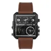 outdoor mannen horloges sport digitaal quartz horloge herenmode lederen band led klok elektronische waterdicht 50m169Z