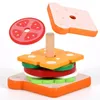 Blokken Kinderhamburger Zandmodel Simulatie Voedsel Houten gebouw Familiespeelgoed 231211