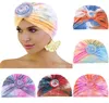 Lenço de turbante de impressão de Tiedye para mulheres quimioterapia de câncer muçulmano enrolar a nova bandana trançada bandana 4991470