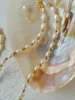 Pendant Necklaces Brass Natural Freshwater Pearl Beads Choker Necklace Women Jewelry Punk Designer Runway Rare Gown Boho Japan Korean