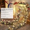 Noel Süslemeleri Yapay Noel Çelenk Çam İğne Çelenks PVC Çelenk için Merdiven Korkuluk Dekorasyonu Akıllı 2.7m Noel Dekor 231211