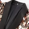 Męskie garnitury Blazers męskie fala luksusowa golda cekinowa kurtka blezer szal lapa jedna guzika błyszcząca przyjęcie weselne kurtki obiad Tuxedo Blazer 231211
