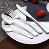 Cookware Sets 24Piece Flatware Set with Steak Knives Stainless Steel Silverware Cutlery Service for 4 Tableware Eating Utensils 231211