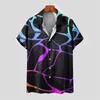 Mäns avslappnade skjortor 2024 Skjorta våren och sommaren personlig mode kortärmad Hawaiian Beach Surf Plus Size XS-5XL