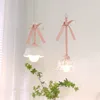 Lampy wiszące lampa dla dzieci do sypialni dekoracje nocne szklane kinkiety ceramiczne różowe wisząca światło księżniczki dziewczyna pokój oświetlenie e27