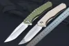 New M7685 Flipper Folding Knife D2 Satin Tanto Point Blade CNC Finish G10 with Steel Sheet Handle Ball Bearing Fast Open EDC Pocket Knives
