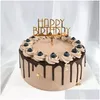 لوازم الحفلات الاحتفالية الأخرى لوازم الحفلات الاحتفالية الأخرى 10pcs/Lot MTI Style Acrylic Hand Write Happy Happy Birthday Cake Topper DESSER DH5YN