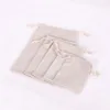 100pcs lot Natural Color Cotton Bags Small Party Favors Linen Drawstring Gift Bag Muslin Pouch Bracelet Jewelry Packaging Bags207g