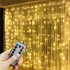 Strings Year 2024 Garland LED Copper Wire Curtain Fairy Lights 6 Meter Home Window Bedroom Christmas Wedding Party Decoration Lamp