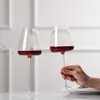 Kubki 1 szt. 590 720 ml Kolekcja Ręcznie robione czerwone wina Kryształ Burgundii Bordeaux Art Art Big Belly Tasting Light Cienka 231212