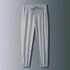 Calças masculinas soltas de seda gelo sweatpants sólidos esportes leggings y2k calças masculinas workwear carga primavera outono ao ar livre