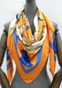 Scarves 130cm Silk Square Scarf Belt Tassel Print Woman Wraps Fashion Neck Gaiter Shawl Foulards Bandana Lady Hijabs