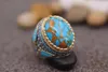 Cluster Rings Vintage Boho Geometric S for Women Tibetan Ethnic Flower Finger Ring Fashion Female Party Jewelry Accessories