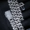 Fijne sieraden kettingen Moissanite zirkon diamant 10 mm verkopen Hiphop modieuze pure sterling Cubaanse link