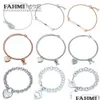 Charme Pulseiras Memnon Pulseiras 100% 925 Sterling Sier Original Autêntico Clássico Chave Coração Presente Requintado Casamento Mulheres Pulseira Judeu Dhzvb