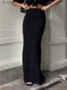 Gonne Tossy moda per le donne gonne lunghe nere vita alta sottile senza soluzione di continuità elegante abito da donna casual estate 2023 nuovo Fe Maxi gonneL231212