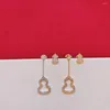 Dangle Earrings 2023 Classic Gourd Design Asimmetrical for Women Anniversary Giftsエレガントな絶妙な高品質の高級ジュエリー。