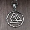 Pendant Necklaces Men Vintage Viking Necklace Nordic Odin 316L Stainless Steel Ouroboros Mne Fashion Jewelry Gift