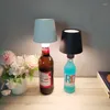 Decorative Figurines Creative Wine Bottle Table Lamp Detachable Rechargeable Bar Cordless Design LED Coffee Shop Atmosphere Night Light