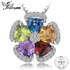 Jewelrypalace 2 6CT Natural Blue Topaz Ametyst Cytrine Garnet Peridot Pendants 925 Srebrna biżuteria nie zawiera łańcucha183299