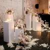 Party Decoration 3PCSwhole Mental Wedding Plinth White Clear Acrylic Display Stand Round For Events Yudao931262K