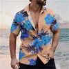 Camisas casuais masculinas camisa de verão havaiana oversize manga curta lapela single-breasted roupas de moda 5xl