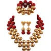 Necklace Earrings Set Nigerian Wedding African Beads Artificial Coral Bridal