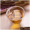 Tasses 180 ml 240 ml double paroi verre café transparent en forme de coeur tasses de thé au lait avec poignée cadeaux romantiques livraison directe maison Garde Otd1Q