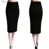 Skirts Skinny Pencil Skirt Women Fe High Waist Mid-Calf Skirts Plus Size Fashion Ladies Office Stretch Bodycon Midi SkirtL231212