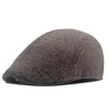 Berets Herren Winter Baumwolle Dicke Mütze Old Man Warm Forward Beret Sboy Caps für Männer