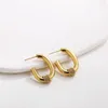 Hoop Earrings Gold Plated Stainless Steel For Women Metal Twist Rope Wrap Round Circle Huggies Ear Rings Jewelry Accessories