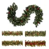Noel Süslemeleri Noel Yapay Çelenk Yeşil Açık Çam Ağacı Çelenk Işıklarla Mantel Merdiven Şömine Çelenk Ev Dekor Aksesuarları 231211