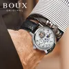 Zegarek na rękę wysokiej klasy Boux Tourbillon Watch Men Calendar Sapphire Tarve Mens ST8007 Ruch Luksusowy księżyc Faza mechaniczna