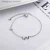 チャームブレスレットVentfille 925 Sterling Silver Diamond-Studded Butterfly Bracelet Women's Fashion Temperament Flower Adgationable Braceletl231214