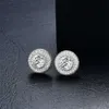 New Design High Quality White Gold Plated S925 Silver Big Moissanite Hip Hop Earrings Men