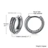 작은 Huggie Hoop Earrings, 바이킹 두꺼운 후프 귀걸이, 남성 후프 이어링, 14K 화이트 골드 남자 라운드 원 모양 레트로 보석