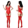 Lucido vedere attraverso body sexi donne sexy lingerie set trasparente tuta femminile sesso biancheria intima erotica calze di nylon da donna sexy