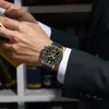 Horloges CURREN Heren quartzhorloges Luxe merk Sportieve chronograaf Blauwe horloges met roestvrijstalen lichtgevende wijzers Mannelijke klok Zwart 231211