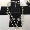 Halsband Kort pärlkedja Orbital halsband Cleavicle Chains Pearlwith Women's Jewelry Gift281f